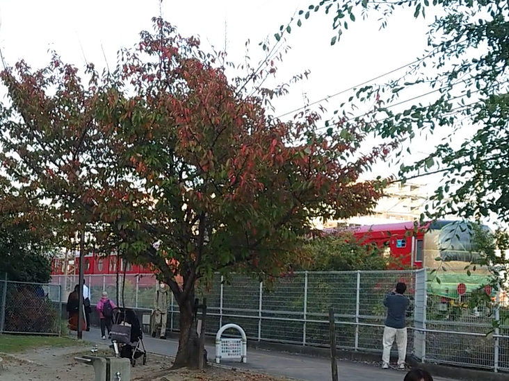 丸の内線が茨木駅を通過する写真