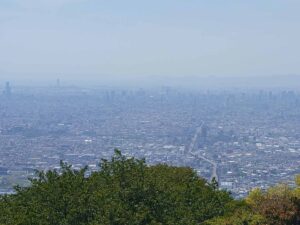 生駒山上遊園地から見える大阪市内方面の写真