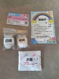 わんちゃんと一緒に入っていたものの写真