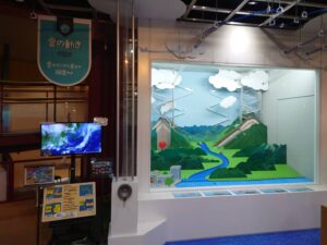 雲がどうやってできるのかを教えてくれる展示の写真