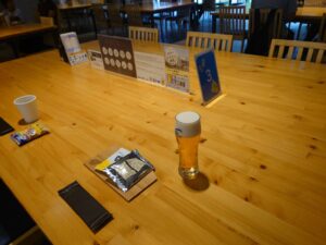 試飲のテーブルの写真