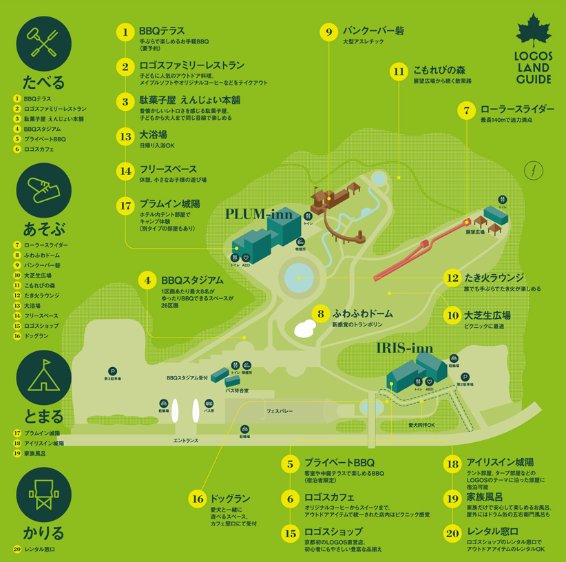 ロゴスランドの園内地図の写真