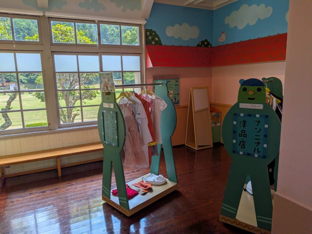 民族衣装や色々な仕事の制服が置いてある写真